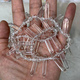 Rock Quartz Beads 15'' Sticks Crystal Point DIY Loose Beads For Jewelry Making