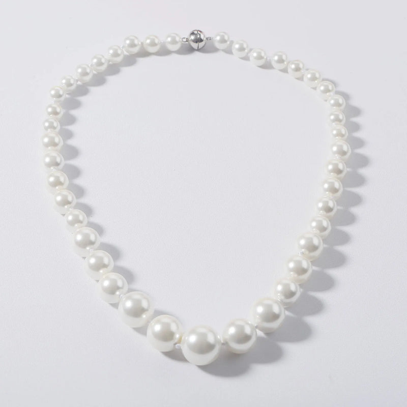 Mother of Pearl Beaded Necklace Chocker Wedding Chain Pearl Jewelry for Women