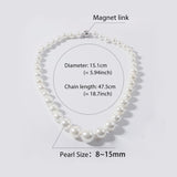 Mother of Pearl Beaded Necklace Chocker Wedding Chain Pearl Jewelry for Women