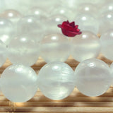 Selenite Smooth Round Beads Loose Gemstones for DIY Jewelry