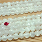 Selenite Smooth Round Beads Loose Gemstones for DIY Jewelry