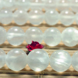 Selenite Smooth Round Beads Loose Gemstones for DIY Jewelry