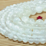 Selenite Smooth Round Beads Loose Gemstones for DIY Jewelry