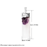 Selenite With Amethyst Gypsum Stone Pendant Necklace