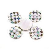 Abalone Shell Round Pendant Mother of Pearl Charm Women's Necklace