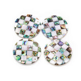 Abalone Shell Round Pendant Mother of Pearl Charm Women's Necklace