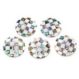 Abalone Shell Round Pendant Mother of Pearl Charm Women's Necklace