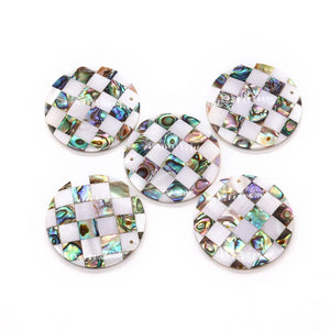 Abalone Shell Round Pendant Mother of Pearl Charm Women's Necklace