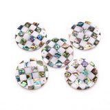 Abalone Shell Round Pendant Mother of Pearl Charm Women's Necklace