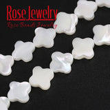 Natural Shell Clover Shape Loose Charms Beads 12mm for Jewelry Making DIY