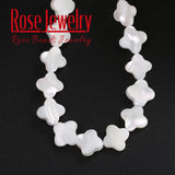 Natural Shell Clover Shape Loose Charms Beads 12mm for Jewelry Making DIY