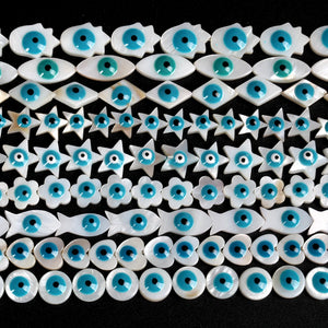 Shell Evil Eye Beads for DIY Jewelry Making