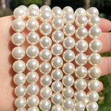 Shell Pearls Round Beads for Jewelry Making DIY Bracelet 15inch