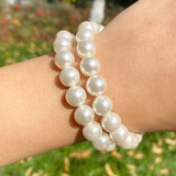 Shell Pearls Round Beads for Jewelry Making DIY Bracelet 15inch