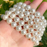 Shell Pearls Round Beads for Jewelry Making DIY Bracelet 15inch