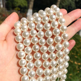 Shell Pearls Round Beads for Jewelry Making DIY Bracelet 15inch