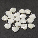 Mother of Pearl Shell Heart Pendant DIY Necklace Accessory