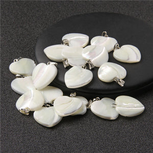 Mother of Pearl Shell Heart Pendant DIY Necklace Accessory