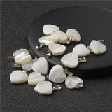 Mother of Pearl Shell Heart Pendant DIY Necklace Accessory