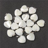 Mother of Pearl Shell Heart Pendant DIY Necklace Accessory