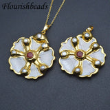 Shell Pendant Flower Pearl Necklace Plated Accessories Women Girls Jewelry Gift