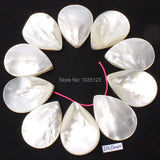 Natural Shell Smooth Petal Shape Beads 10Pcs