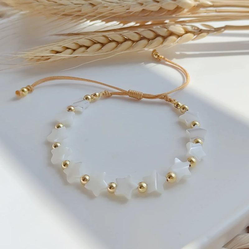 Shell Star/Heart Copper Beads Bracelet For Women Girls