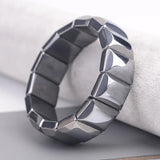 Terahertz Wave Beads Stretch Bracelet Rectangle Reiki Stone 16x12mm