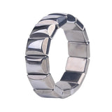 Terahertz Wave Beads Stretch Bracelet Rectangle Reiki Stone 16x12mm