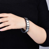 Terahertz Wave Bracelet Rectangle Beads Bangle