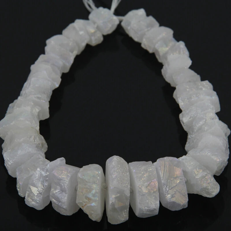 Titanium Quartz Nugget Beads Strand Raw Crystal Necklace