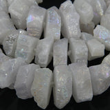 Titanium Quartz Nugget Beads Strand Raw Crystal Necklace