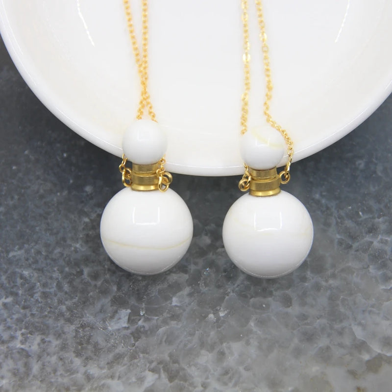 Tridacna Bead Perfume Bottle Pendant Necklace