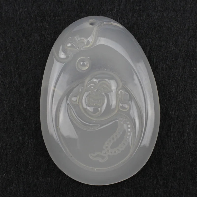 Natural Agate Pendant Stone Necklace for Women - Buddhism