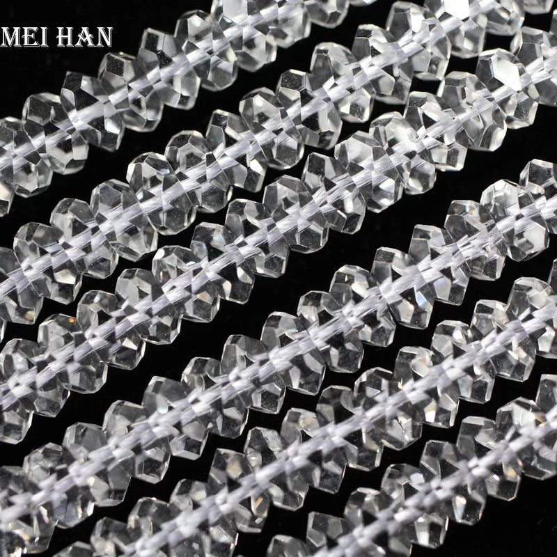 Crystal Quartz 3.5*7.5mm Faceted Rondelle Loose Beads for Jewelry Making