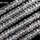 Crystal Quartz 3.5*7.5mm Faceted Rondelle Loose Beads for Jewelry Making