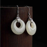 Jade Gemstone Annulus Earrings Women's Accessories