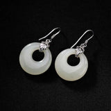 Jade Gemstone Annulus Earrings Women's Accessories