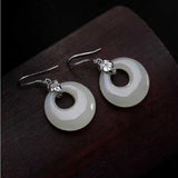 Jade Gemstone Annulus Earrings Women's Accessories