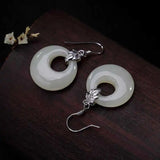 Jade Gemstone Annulus Earrings Women's Accessories