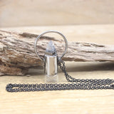 Turquoise Crystal Lapis Perfume Bottle Pendant Necklace