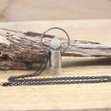 Turquoise Crystal Lapis Perfume Bottle Pendant Necklace