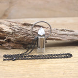 Turquoise Crystal Lapis Perfume Bottle Pendant Necklace