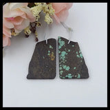 Natural Turquoise Earrings Beads, Birthday Gift, 36x23x3mm