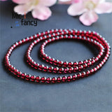 Natural Wine Red Garnet Bracelet Lady Charm Necklace Holiday Gift