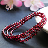 Natural Wine Red Garnet Bracelet Lady Charm Necklace Holiday Gift