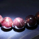 Natural Wine Red Garnet Star Light Beads Bracelet Gemstone Round Beads Bracelet