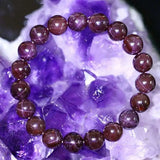 Natural Wine Red Garnet Star Light Beads Bracelet Gemstone Round Beads Bracelet