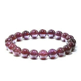 Natural Wine Red Garnet Star Light Beads Bracelet Gemstone Round Beads Bracelet