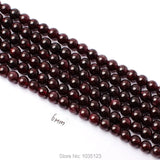 Natural Wine Red Garnet Stone Round 2-12mm Beads 15 Inch